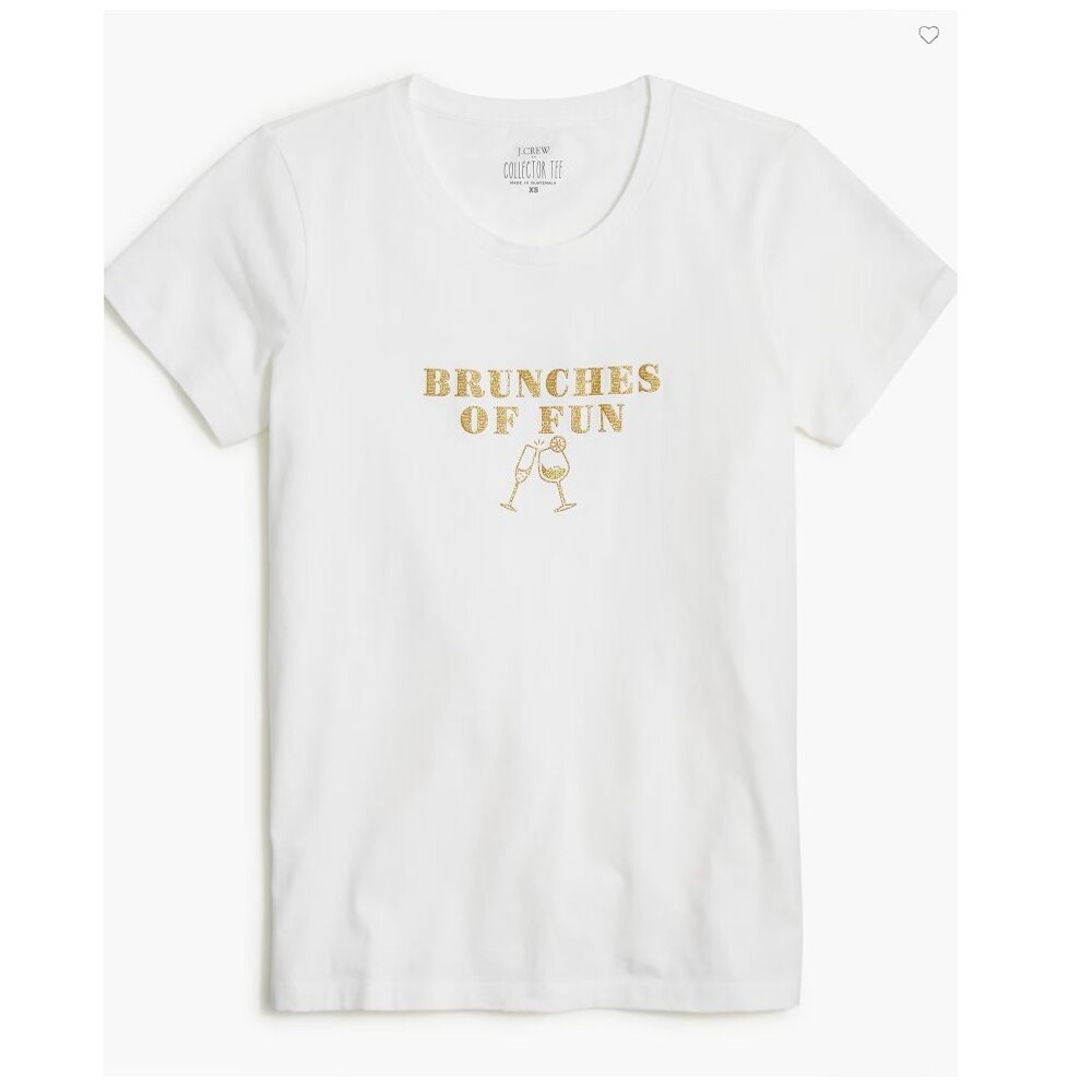 J.Crew Brunches of Fun glitter graphic tee S